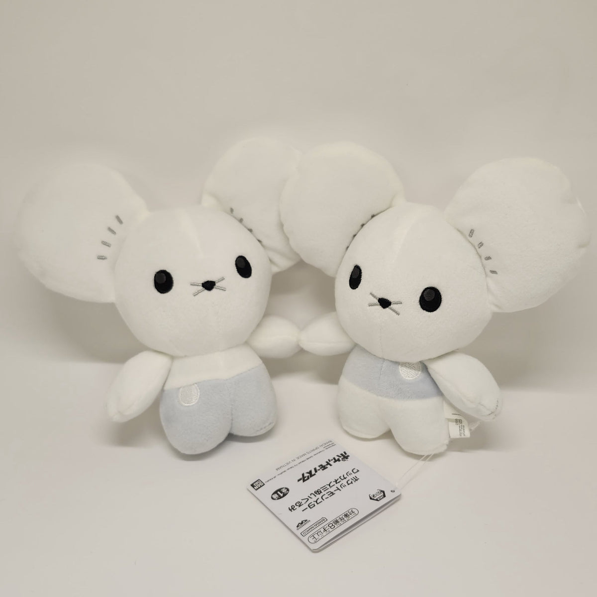 Unknown White Mouse Character Plush Pair