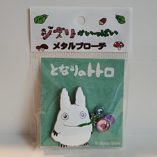 Studio Ghibli - White Totoro Gem Brooch