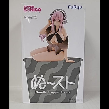 Super Sonico Noodle Stopper figure black bikini box front